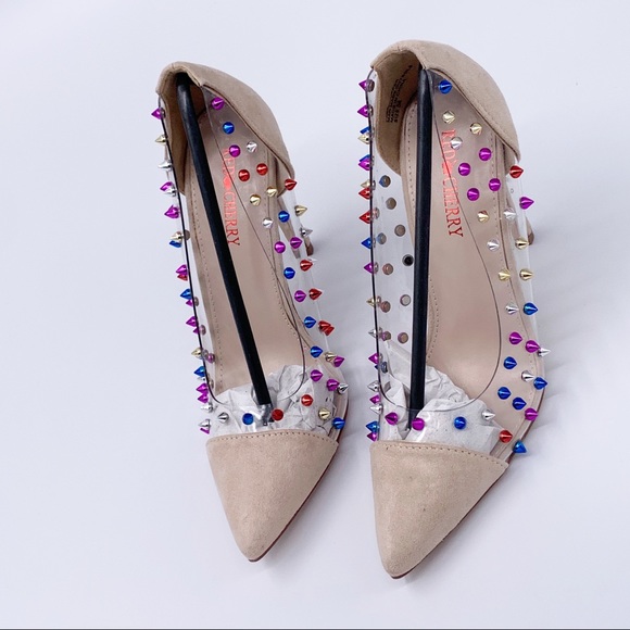 Nude Women’s faux suede pumps stiletto heels - Picture 3 of 8